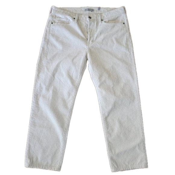 VINCE Women's Slouch Cropped Corduroy Pants Winter White Size 12 Minimialist - Picture 2 of 10